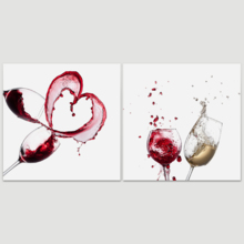 Canvas Prints Wall Art - Artistic Wine Splash Closeup | Modern Home Deoration/Wall Art Giclee Printing Wrapped Canvas Art Ready to Hang - 12"x12" x 2 Panels