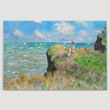 Cliff Walk at Pourville by Claude Monet - Canvas Art