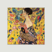 Lady With Fan by Gustav Klimt - Canvas Art