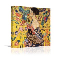 Lady With Fan by Gustav Klimt - Canvas Art