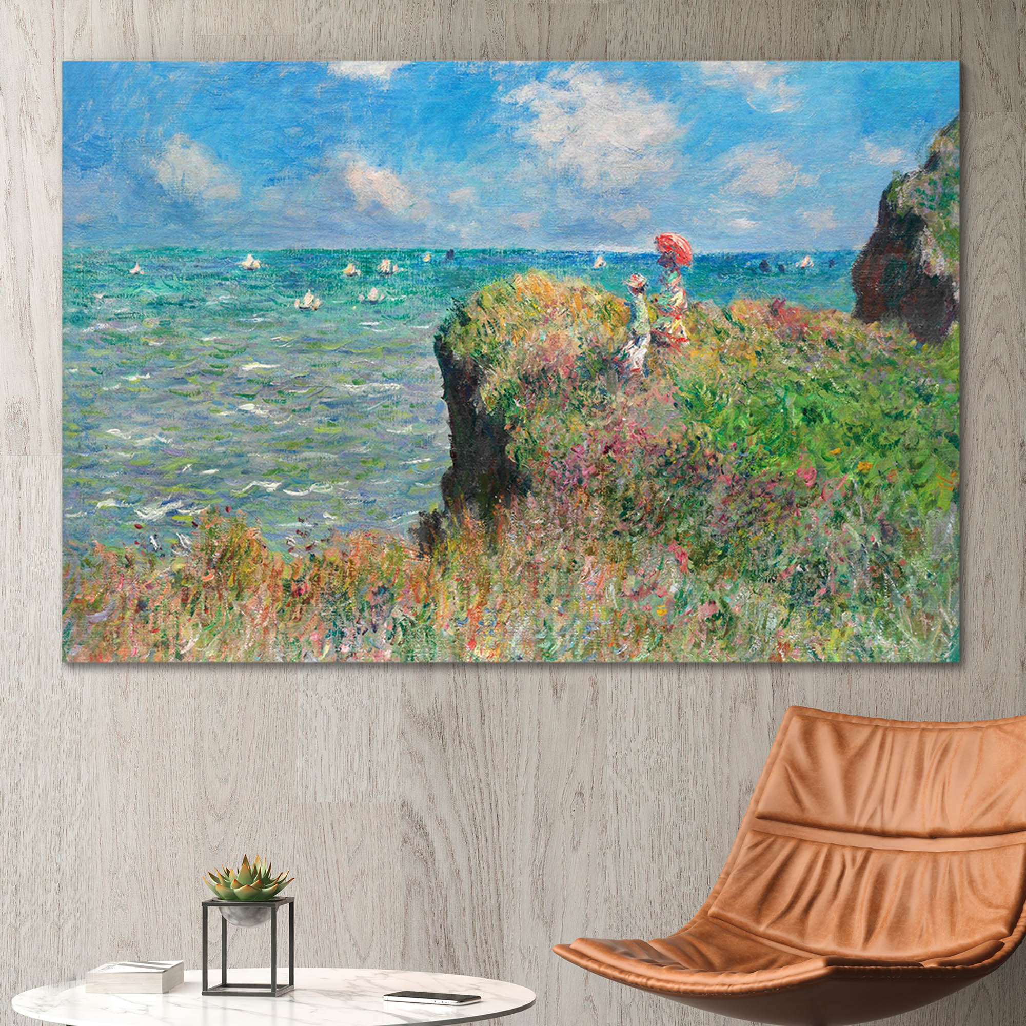 Cliff Walk at Pourville by Claude Monet - Canvas Art