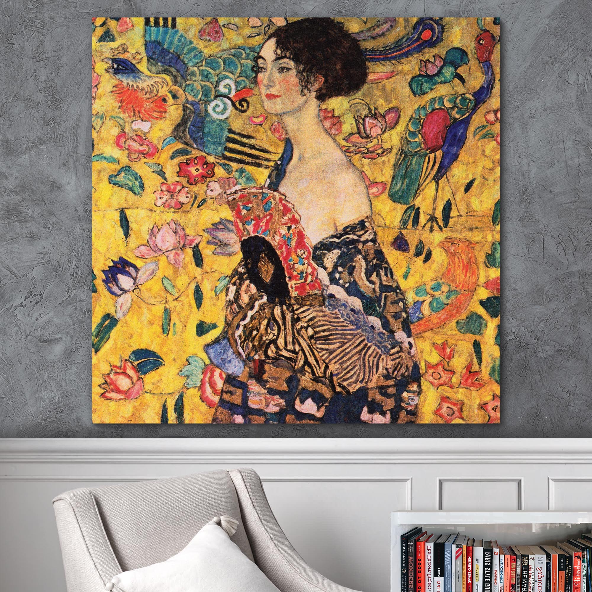 Lady With Fan by Gustav Klimt - Canvas Art