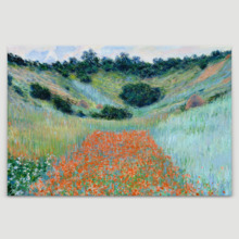 Poppy Field in a Hollow Near Giverny by Claude Monet - Canvas Art