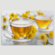 Canvas Prints Wall Art - Chamomile Tea with Daisies | Modern Wall Decor/Home Decoration Stretched Gallery Canvas Wrap Giclee Print. Ready to Hang - 12" x 18"