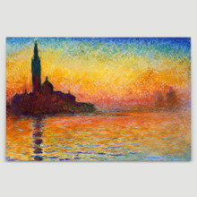 Sunset In Venice (Giorgio Maggiore) by Claude Monet - Canvas Print