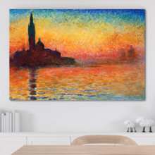 Sunset In Venice (Giorgio Maggiore) by Claude Monet - Canvas Print