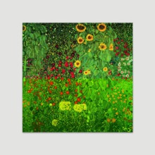 Cottage Garden with Sunflowers by Gustav Klimt (Oil Reproduction) - Canvas Art