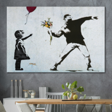 Mixed Girl With Balloon & Rage The Flame Thrower by Banksy