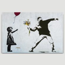 Mixed Girl With Balloon & Rage The Flame Thrower by Banksy