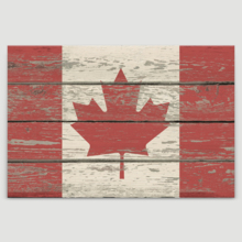 Rustic Great White North Canada Flag - Canvas Art