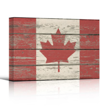 Rustic Great White North Canada Flag - Canvas Art
