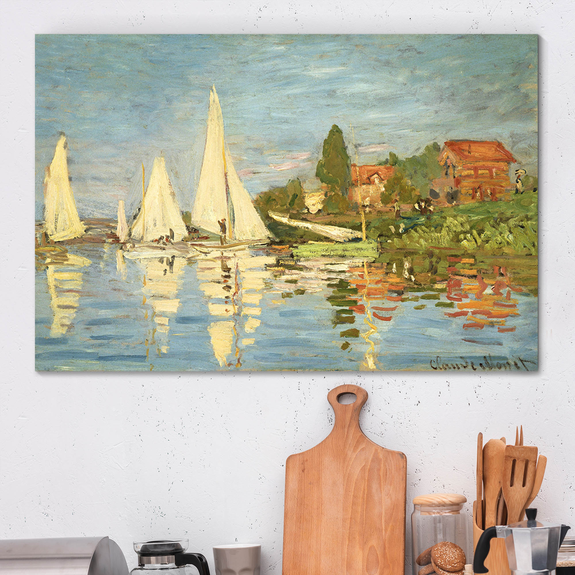 Regattas at Argenteuil by Claude Monet - Canvas Art Print