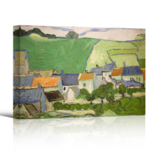 View of Auvers by Vincent Van Gogh - Canvas Print Wall Art Famous Painting Reproduction - 12" x 18"