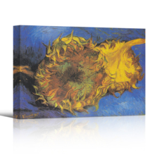 Two Cut Sunflowers, 1887 by Vincent Van Gogh - Canvas Print Wall Art Famous Painting Reproduction - 12" x 18"