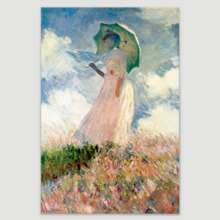 Woman With A Parasol, Facing Left by Claude Monet - Canvas Art