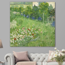 Daubigny's Garden by Vincent Van Gogh - Canvas Print Wall Art Famous Painting Reproduction - 12" x 12"