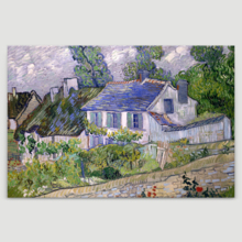 Houses at Auvers/Houses in Auvers by Vincent Van Gogh - Canvas Print Wall Art Famous Painting Reproduction - 16" x 24"
