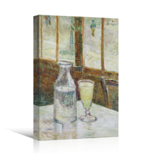 Cafe Table with Absinth by Vincent Van Gogh - Canvas Print Wall Art - 12" x 18"