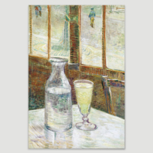 Cafe Table with Absinth by Vincent Van Gogh - Canvas Print Wall Art - 12" x 18"