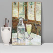 Cafe Table with Absinth by Vincent Van Gogh - Canvas Print Wall Art - 12" x 18"