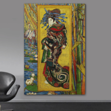 The Courtesan (After Eisen) by Vincent Van Gogh - Canvas Print Wall Art - 16" x 24"