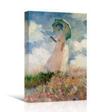 Woman With A Parasol, Facing Left by Claude Monet - Canvas Art