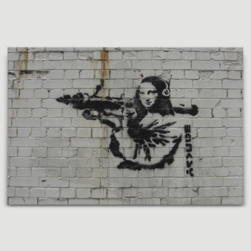 Mona Lisa Bazooka With Rocket Launc - Canvas Art