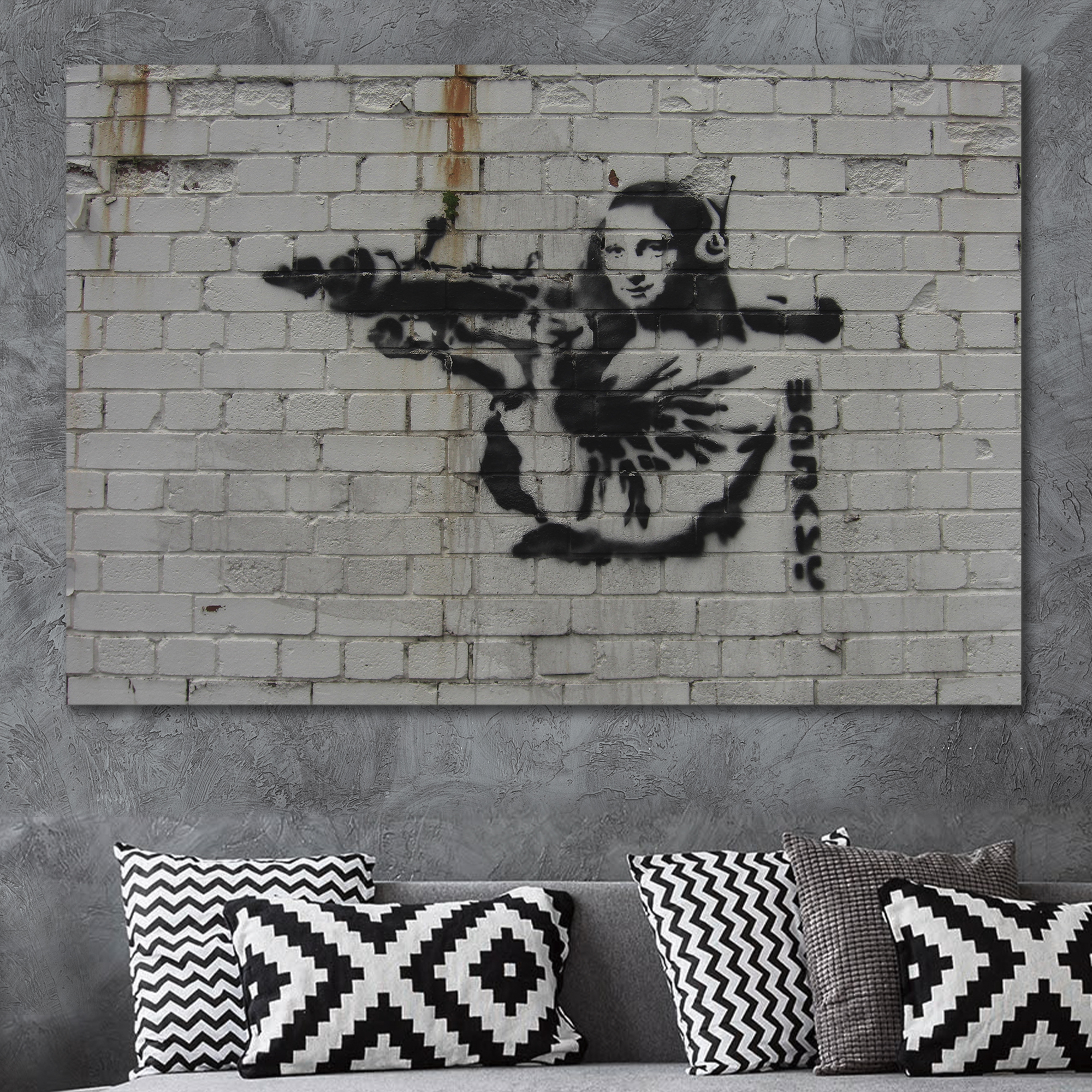 Mona Lisa Bazooka With Rocket Launcher by Banksy