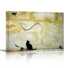 Cat Chasing Flying Mouse by Banksy - Canvas Art Print