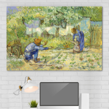 First Steps (After Millet) by Vincent Van Gogh - Oil Painting Reproduction on Canvas Prints Wall Art, Ready to Hang - 24" x 36"