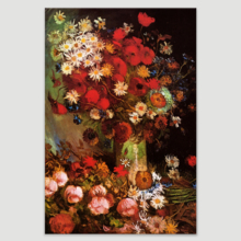 Poppy Flowers by Vincent Van Gogh - Oil Painting Reproduction on Canvas Prints Wall Art, Ready to Hang - 24" x 36"