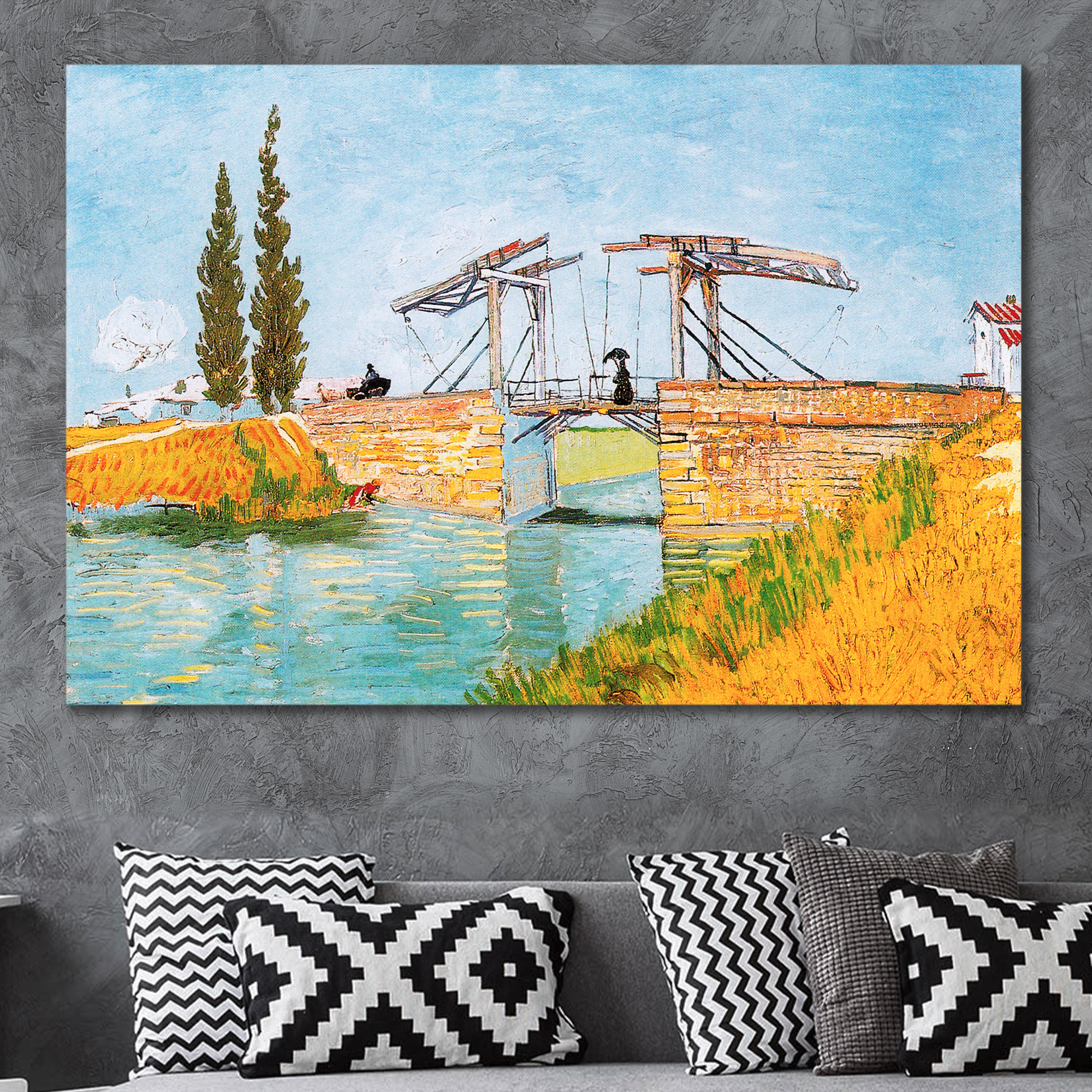 Langlois Bridge at Arles by Van Gogh - Canvas Print