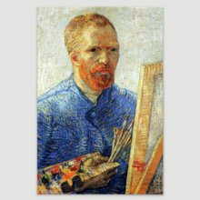 Self Portrait as a Painter by Vincent Van Gogh - Oil Painting Reproduction on Canvas Prints Wall Art, Ready to Hang - 24" x 36"