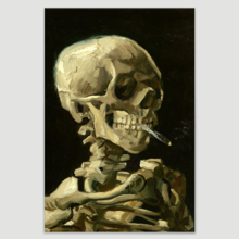 Skull Of A Skeleton Smoking by Van Gogh - Canvas Print