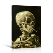 Skull Of A Skeleton Smoking by Van Gogh - Canvas Print