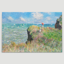 Cliff Walk at Pourville by Claude Monet (Version II) - Canvas Art