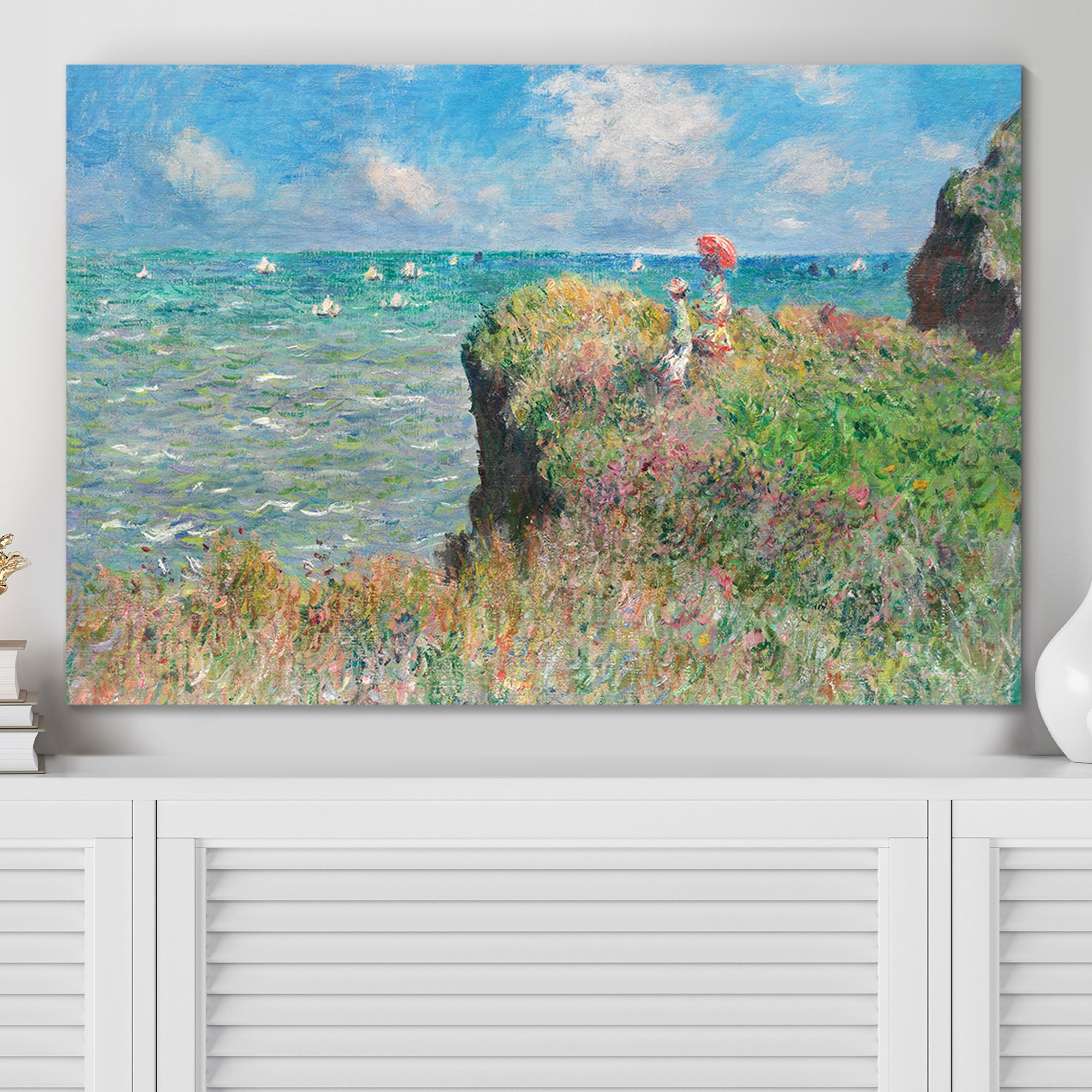 Cliff Walk at Pourville by Claude Monet (Version II) - Canvas Art
