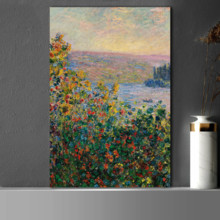 Flowers Beds at Vetheuil by Claude Monet - Canvas Art