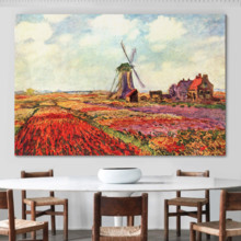 Tulip Fields In Holland by Claude Monet - Canvas Art