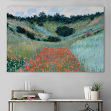 Poppy Field in a Hollow Near Giverny (Option #2) by Claude Monet - Canvas Art