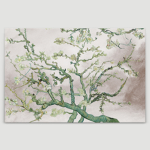 Almond Blossoms on Vintage Background - Updated Vincent Van Gogh - Fine Art Modern Twist - 16"x24"