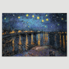 Starry Night Over The Rhone by Van Gogh - Canvas Art Wall Decor-12 x18