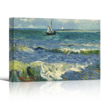 Seascape near Les Saintes Maries De La Mer by Vincent Van Gogh - Oil Painting Reproduction on Canvas Prints Wall Art, Ready to Hang - 24" x 36"