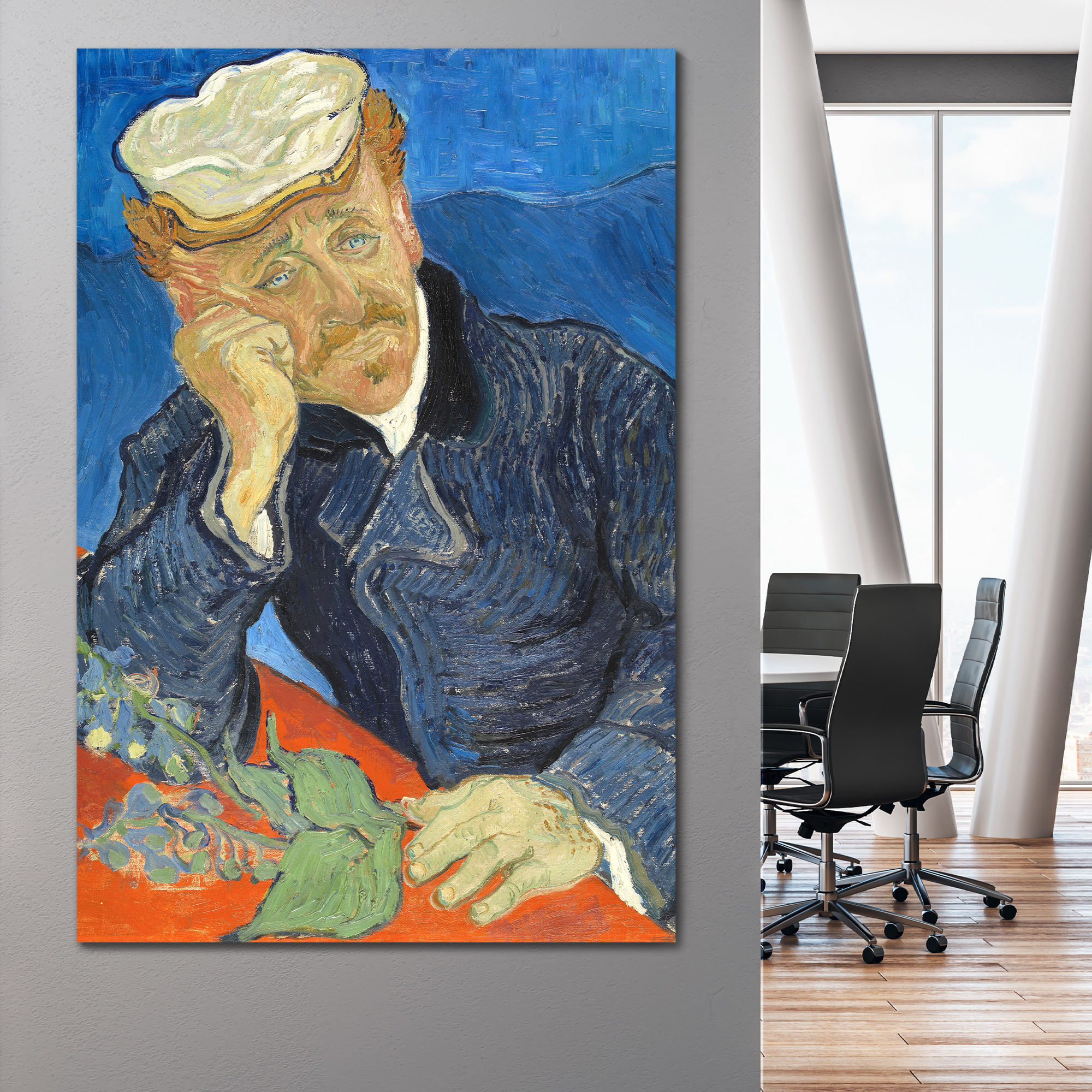 Dr Paul Gachet by Vincent Van Gogh - Oil Painting Reproduction on Canvas Prints Wall Art, Ready to Hang - 24