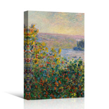 Flowers Beds at Vetheuil by Claude Monet - Canvas Art