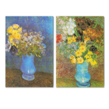 Wall26 - Still life of Flowers in Vase by Vincent Van Gogh - Oil Painting Reproduction in Set of 2 | Canvas Prints Wall Art, Ready to Hang - 16" x 24" x 2 Panels