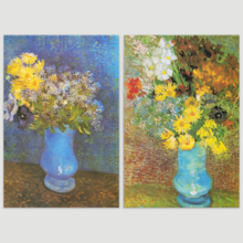 Wall26 - Still life of Flowers in Vase by Vincent Van Gogh - Oil Painting Reproduction in Set of 2 | Canvas Prints Wall Art, Ready to Hang - 16" x 24" x 2 Panels