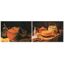 Still Life Paintings by Vincent Van Gogh - Oil Painting Reproduction in Set of 2 | Canvas Prints Wall Art, Ready to Hang - 16" x 24" x 2 Panels