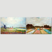 Wall26 - Tulip Fields near The Hague/Bulb Fields by Vincent Van Gogh - Oil Painting Reproduction in Set of 2 | Canvas Prints Wall Art, Ready to Hang - 16" x 24" x 2 Panels