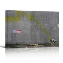 Dog Peeing On Wall Street by Banksy - Canvas Print